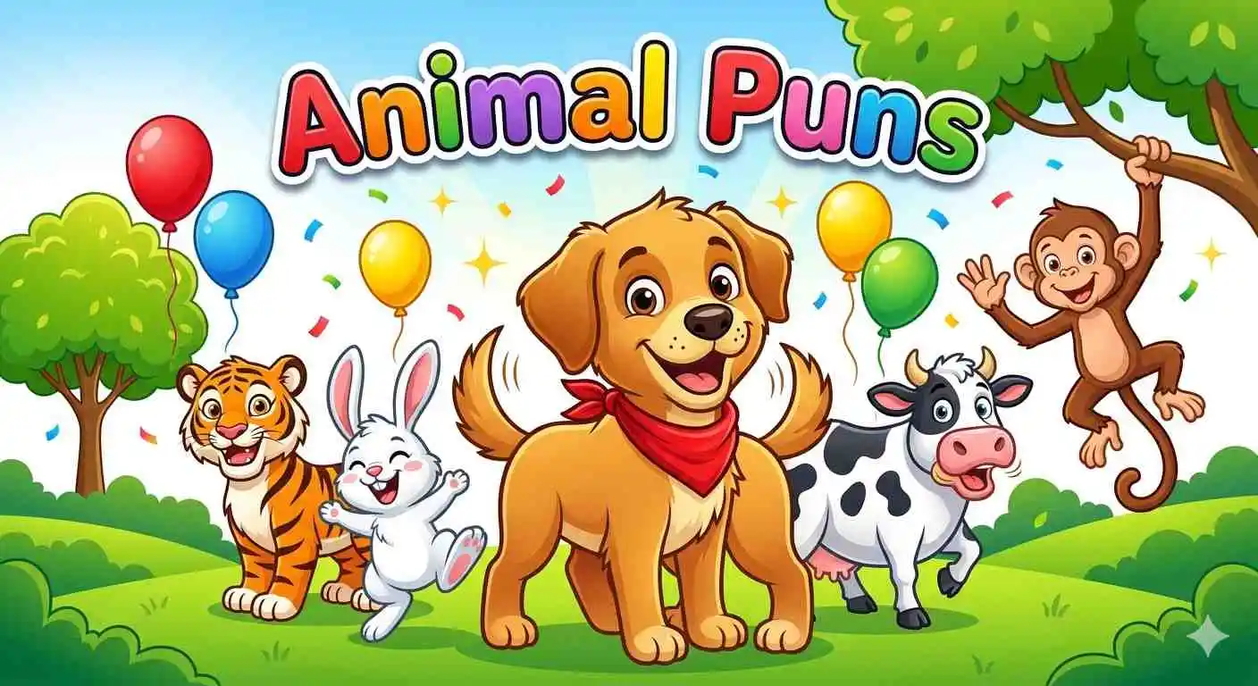 Funny cartoon animals making jokes