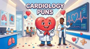 Cartoon heart with cardiologist
