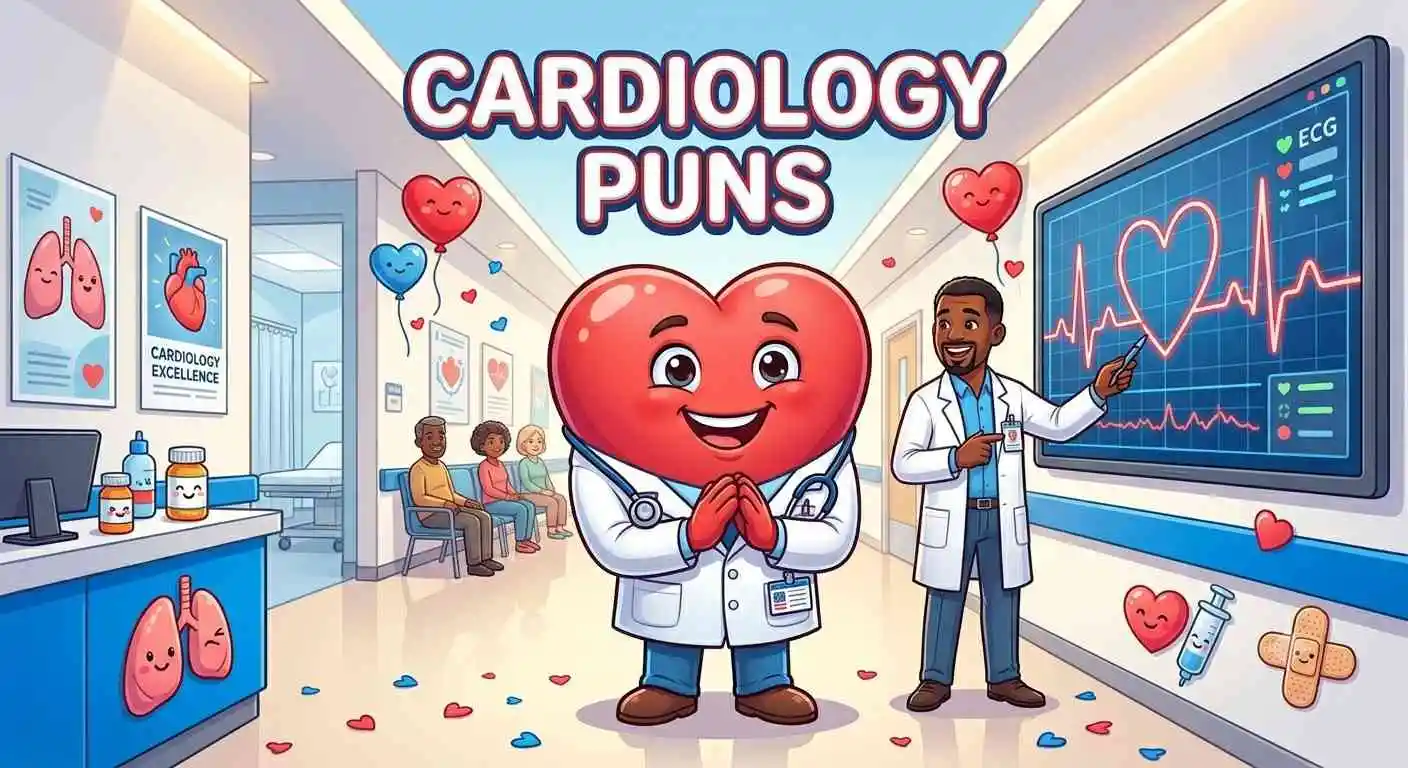 Cartoon heart with cardiologist
