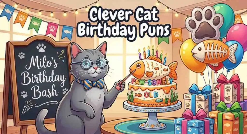 Smart cat birthday party