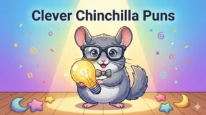 Fluffy cartoon chinchilla smiling confidently