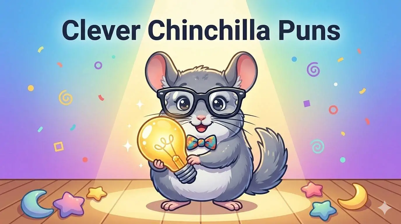 Fluffy cartoon chinchilla smiling confidently
