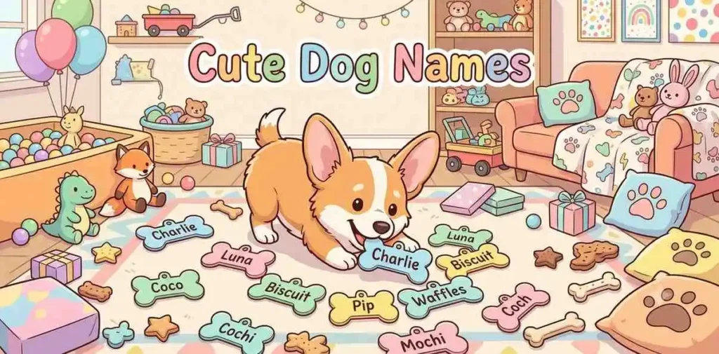 Adorable puppy choosing names