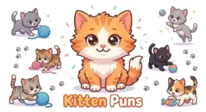Cute cartoon kittens playing together