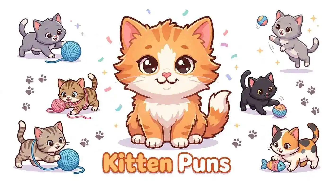 Cute cartoon kittens playing together