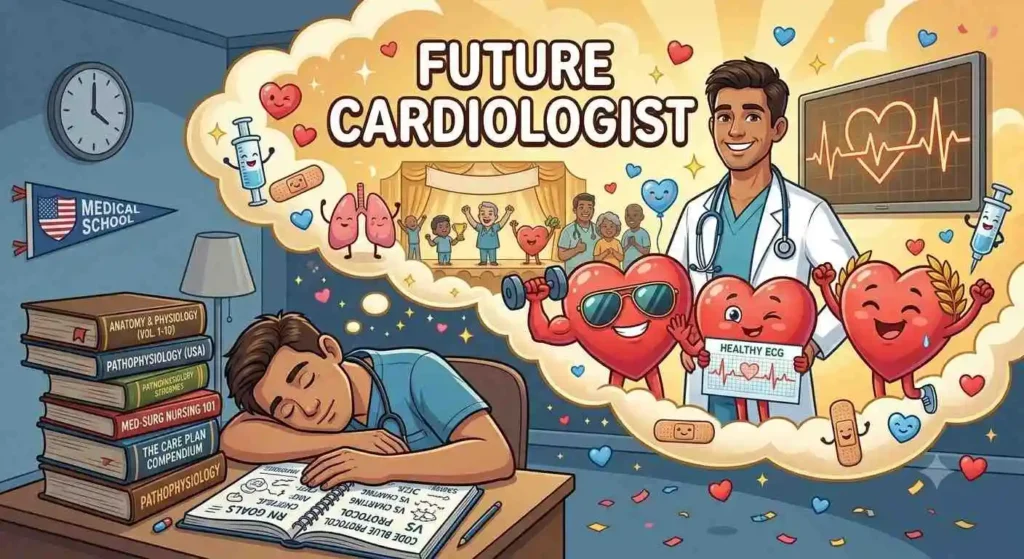 Student dreaming of cardiology