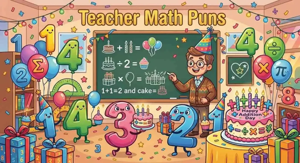 Funny teacher solving birthday equations