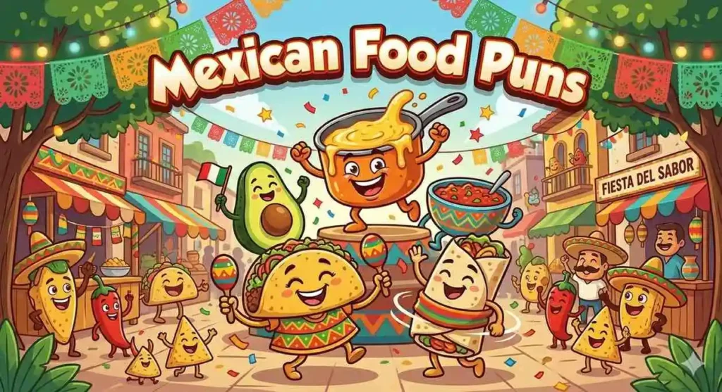 Mexican food characters dancing
