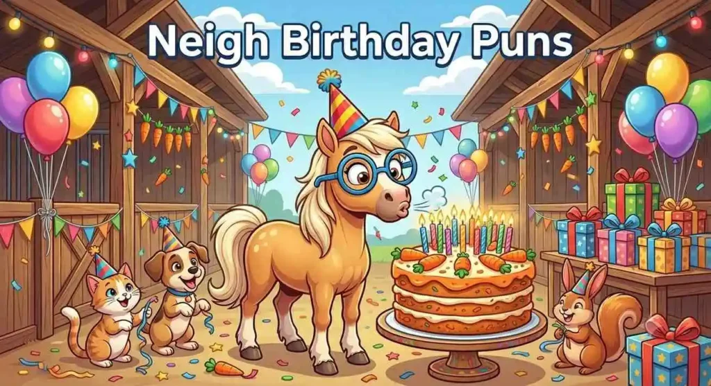 Funny horse birthday party
