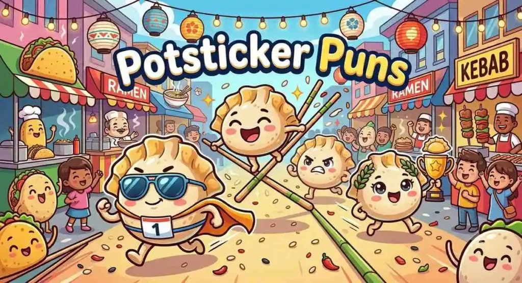 Funny potsticker food characters