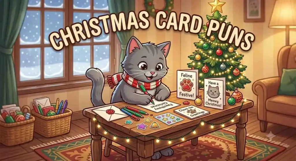 Santa cat carrying Christmas gifts