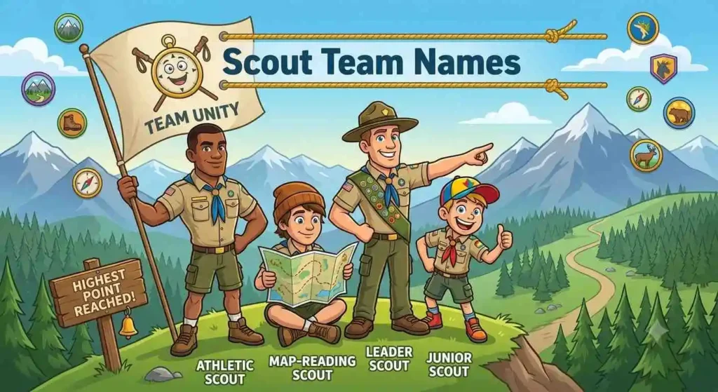 Scout team posing with banner