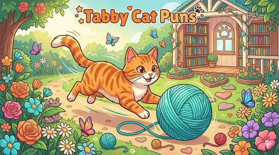 Playful orange tabby chasing yarn