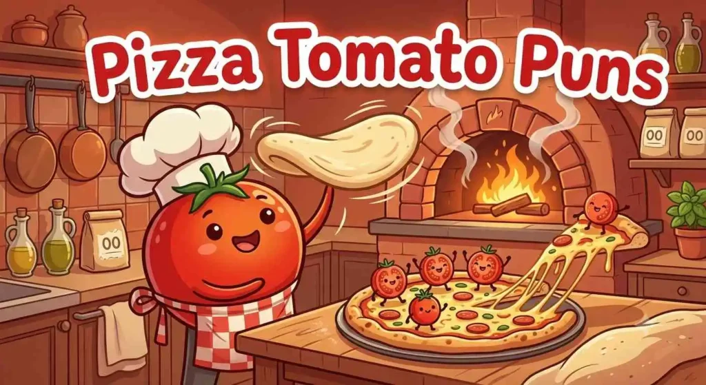 Tomato making funny pizza