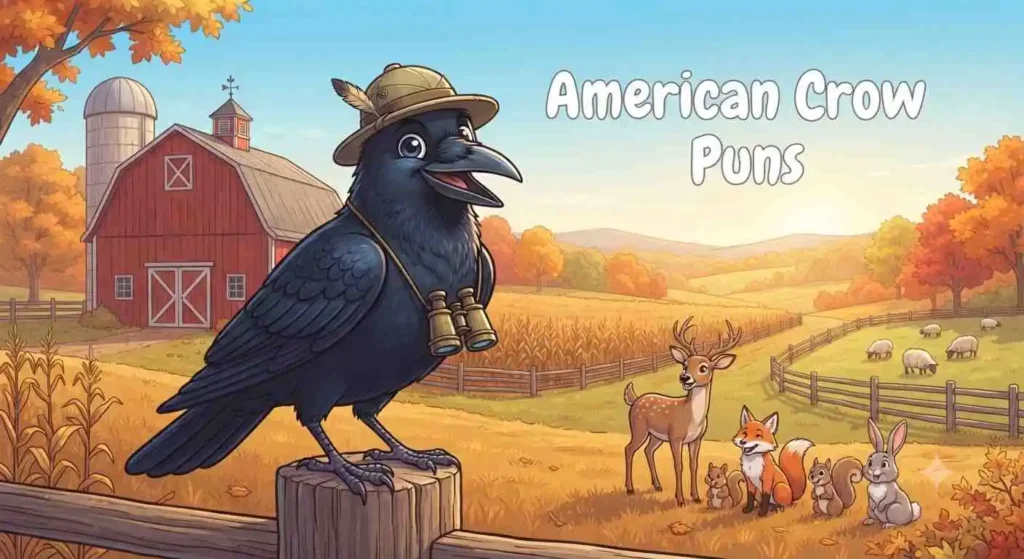American crow in forest