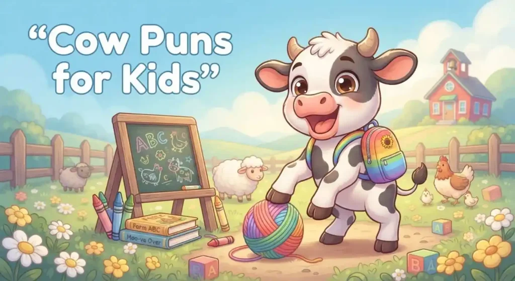 Cute cow for kids humor