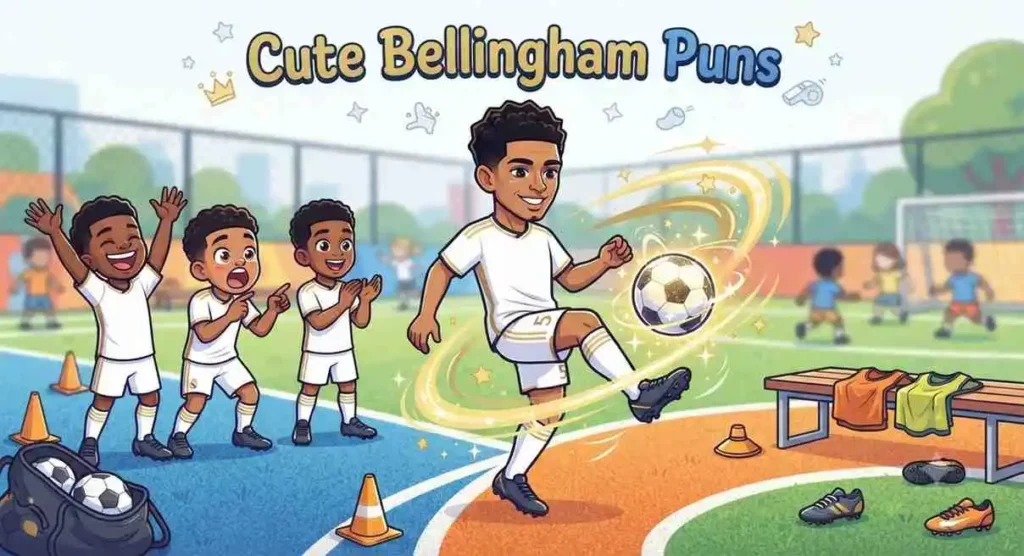 Cute football player with ball and smile