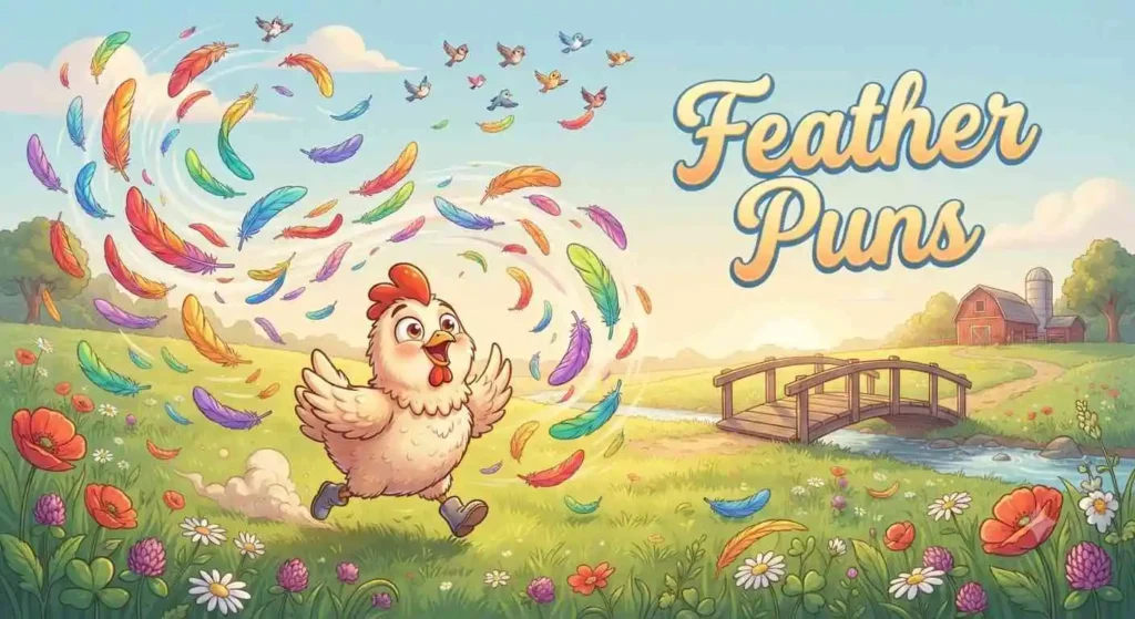 Colorful feathers floating happily