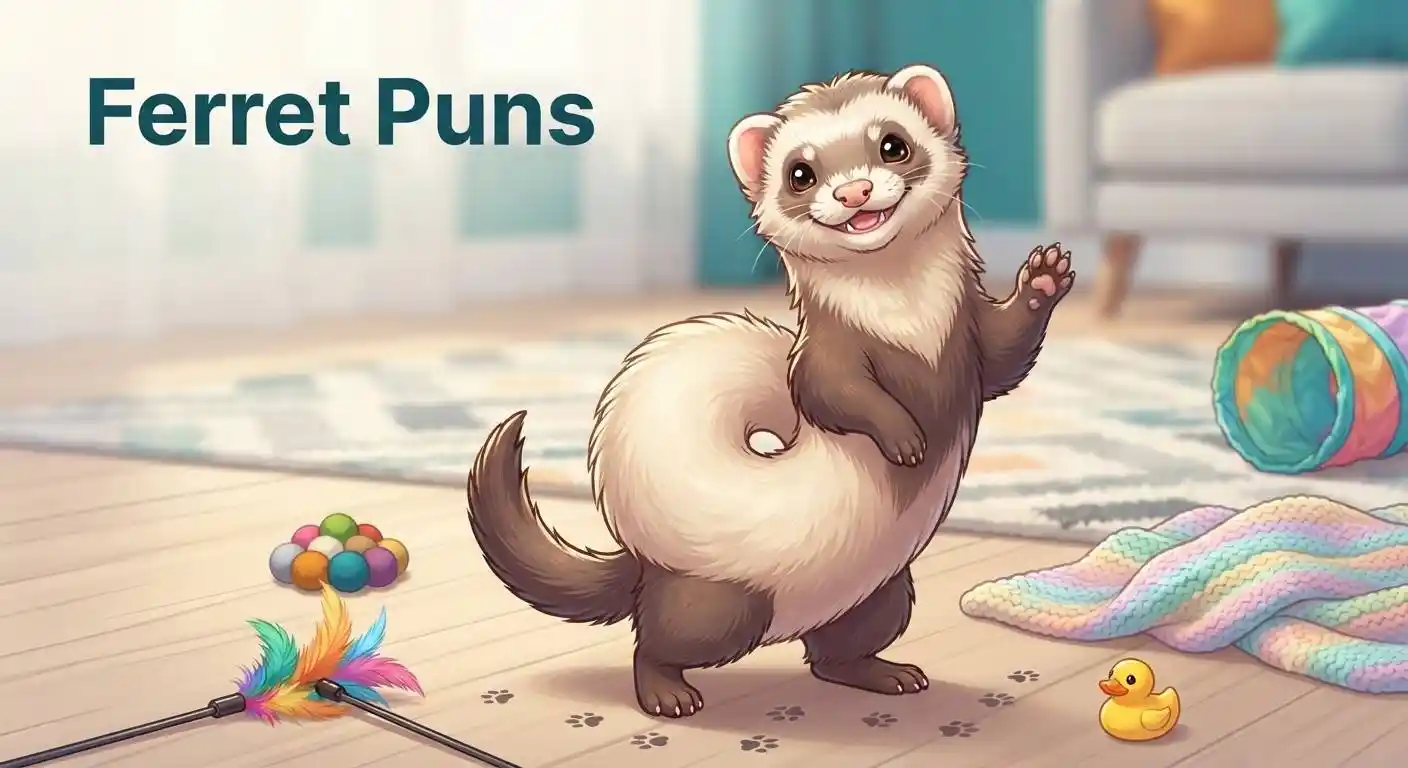 Cute ferret smiling playfully