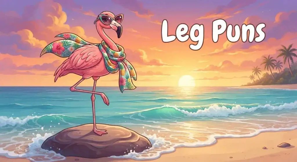 Funny flamingo balancing gracefully