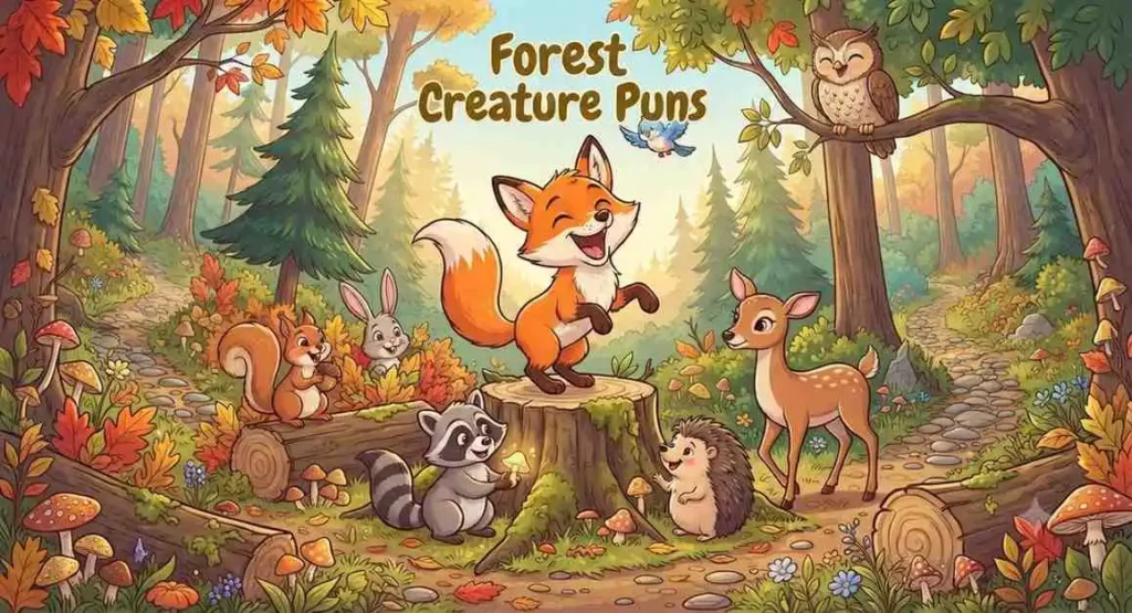 Fox with forest friends