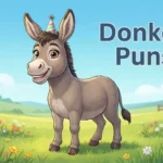 Funny donkey smiling happily