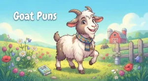 Funny goat with playful expression