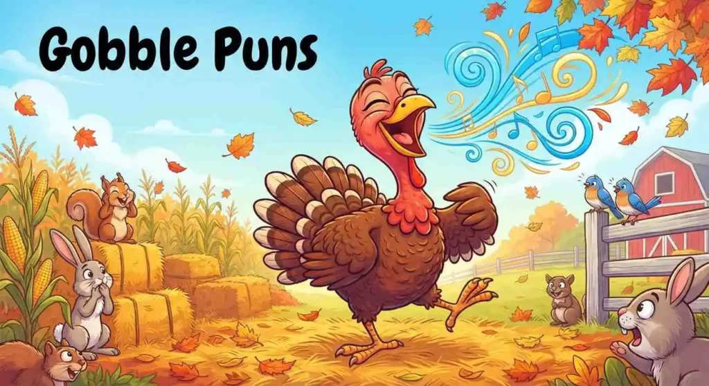 turkey gobbling happily