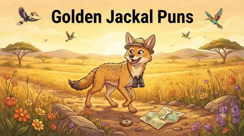 Golden jackal smiling