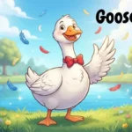 Funny goose smiling