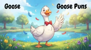 Funny goose smiling