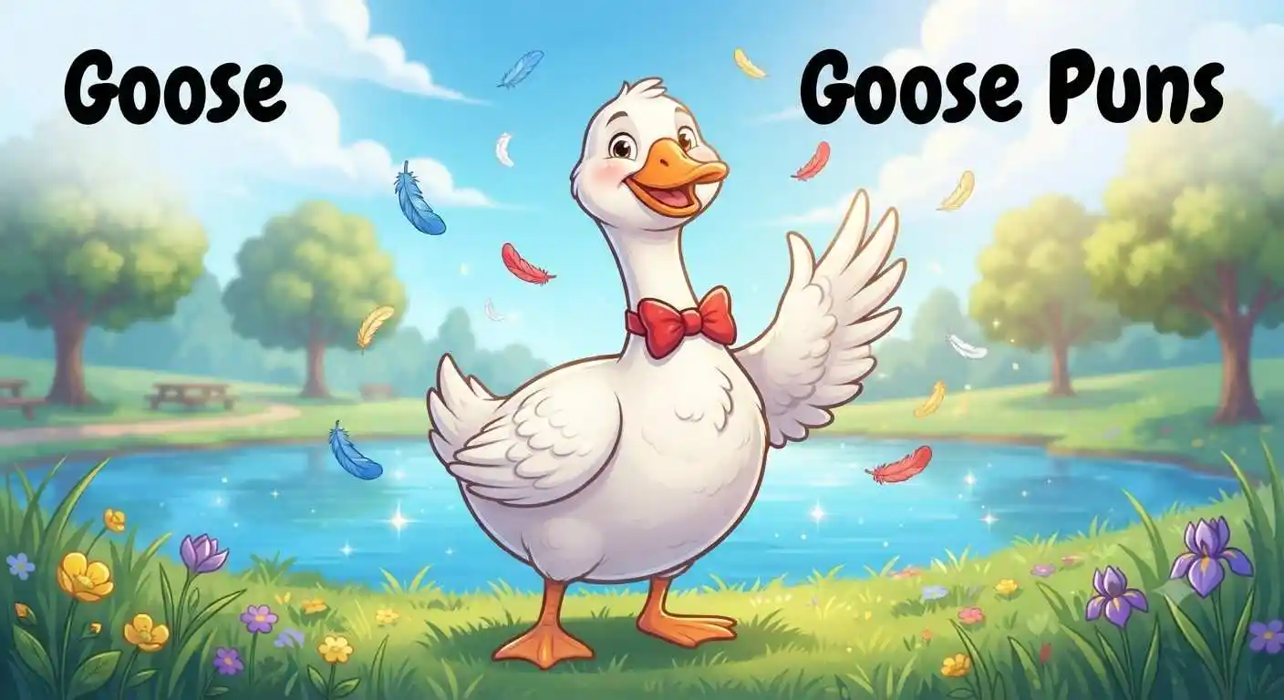 Funny goose smiling