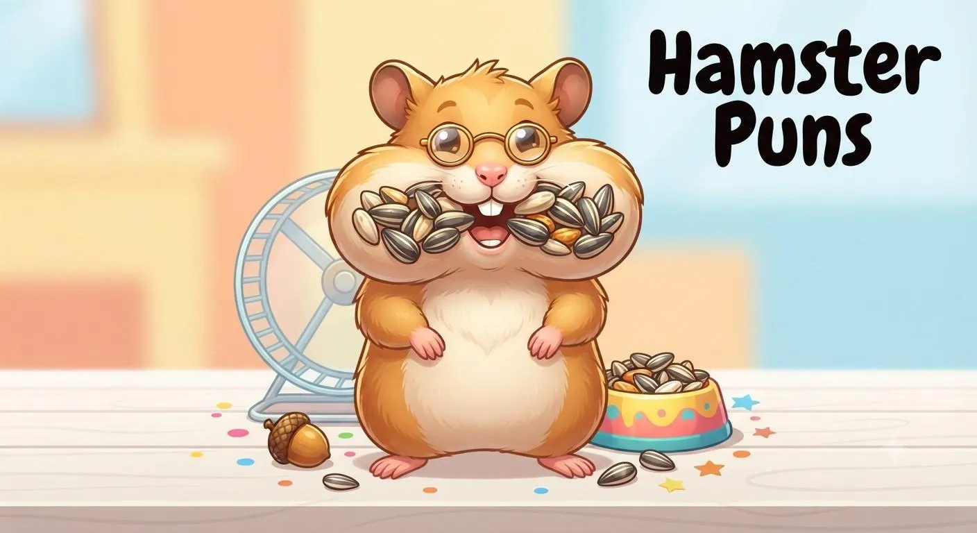 Cute smiling hamster pun