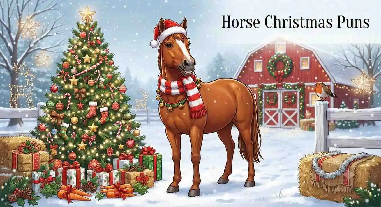 Funny Christmas horse