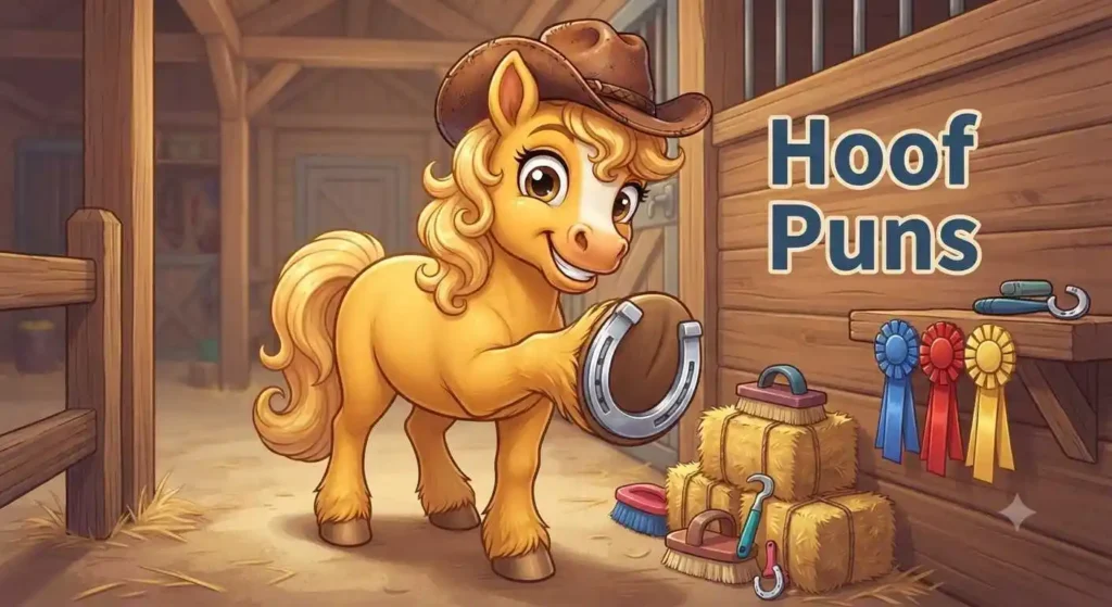 Cute horse hoof with horseshoe