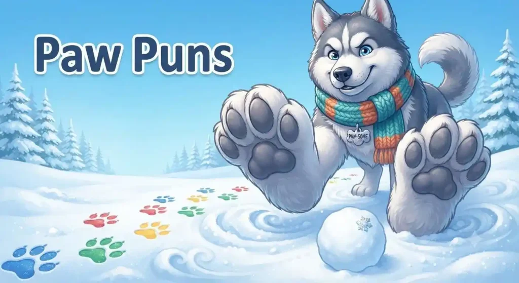 Husky paw prints