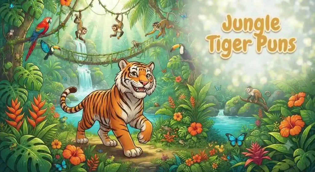 Funny jungle tiger adventure