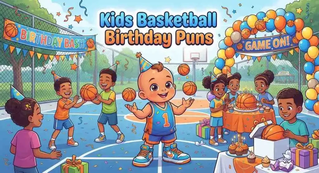 Happy kids basketball birthday