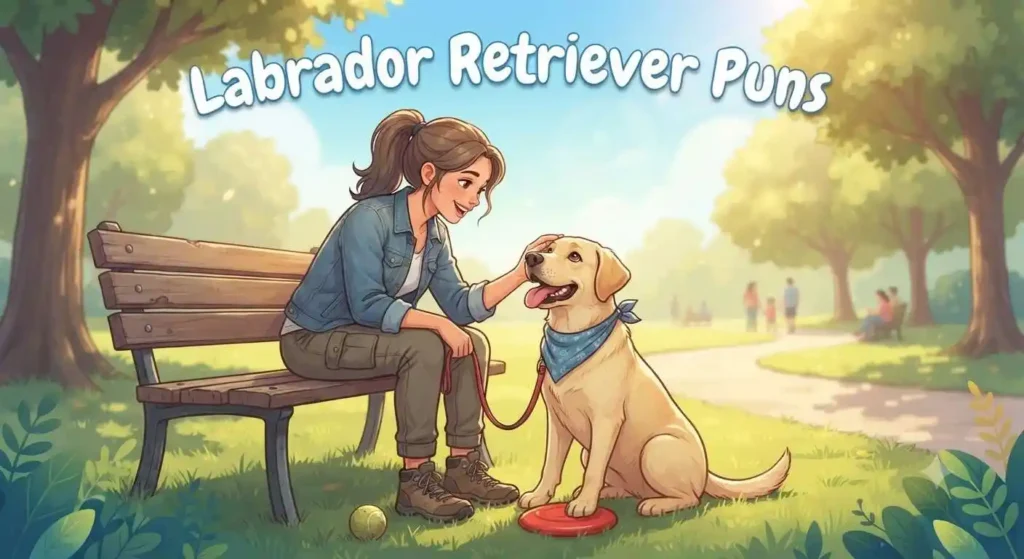 Cute Labrador with funny pose