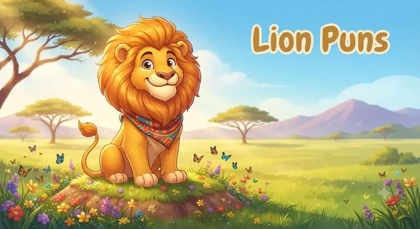 Funny lion smiling
