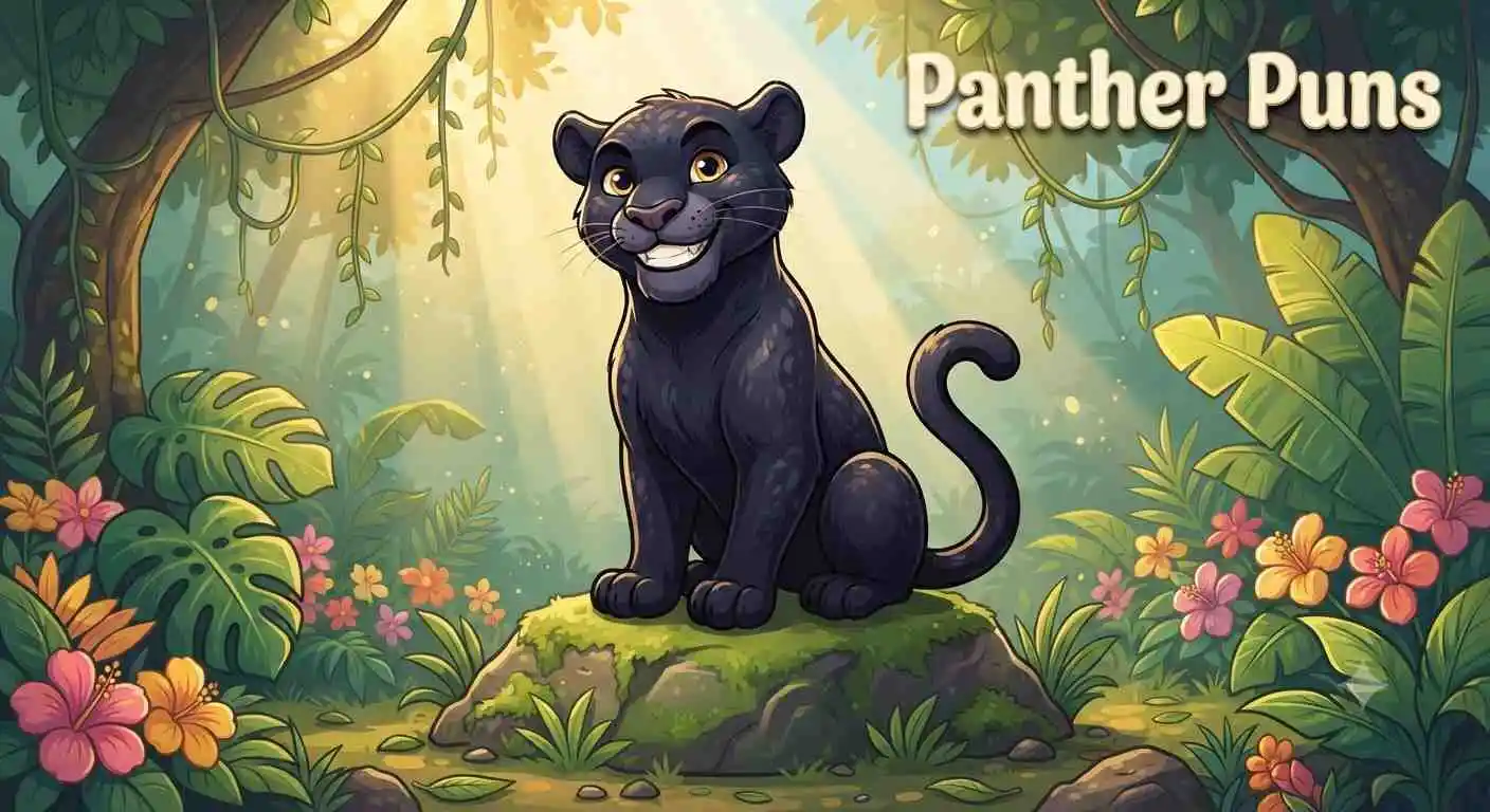 Cute panther smiling playfully