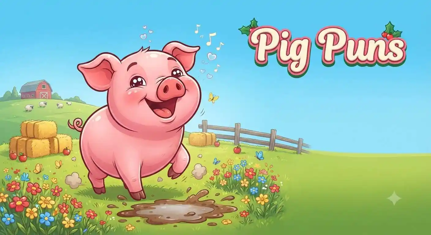 Funny pig laughing