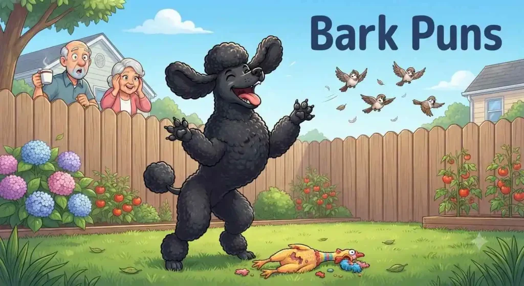 poodle barking happily