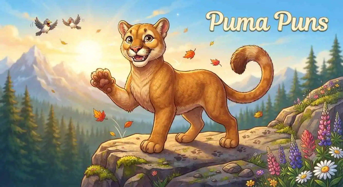 puma making funny faces