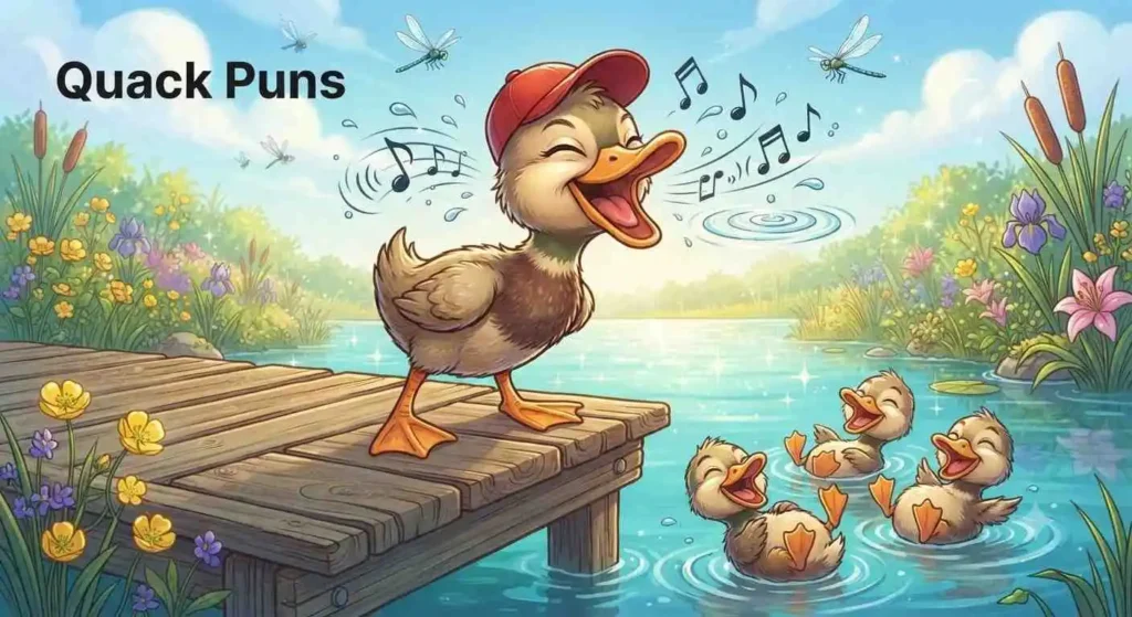 duck quacking happily