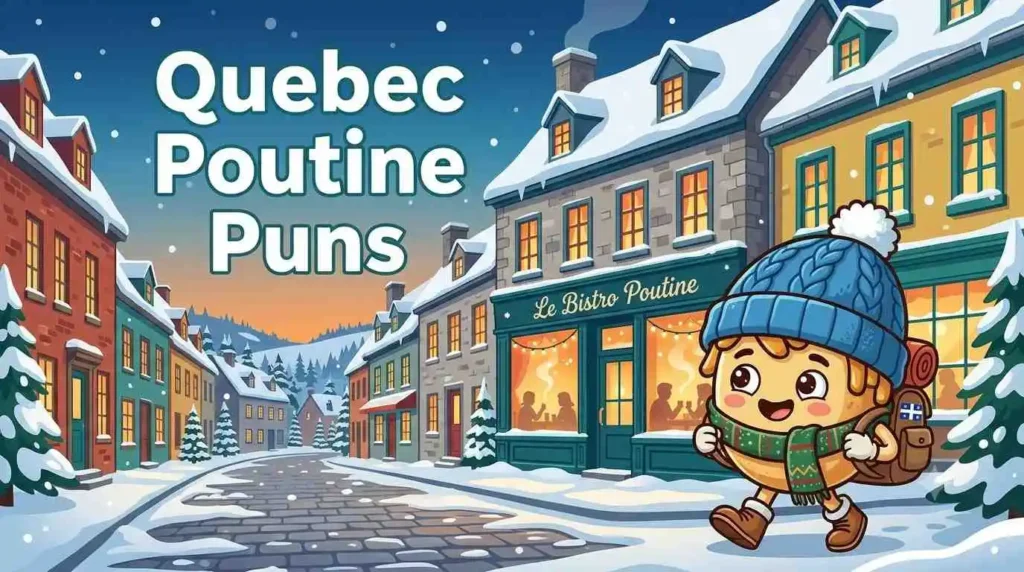 poutine in Quebec winter scene