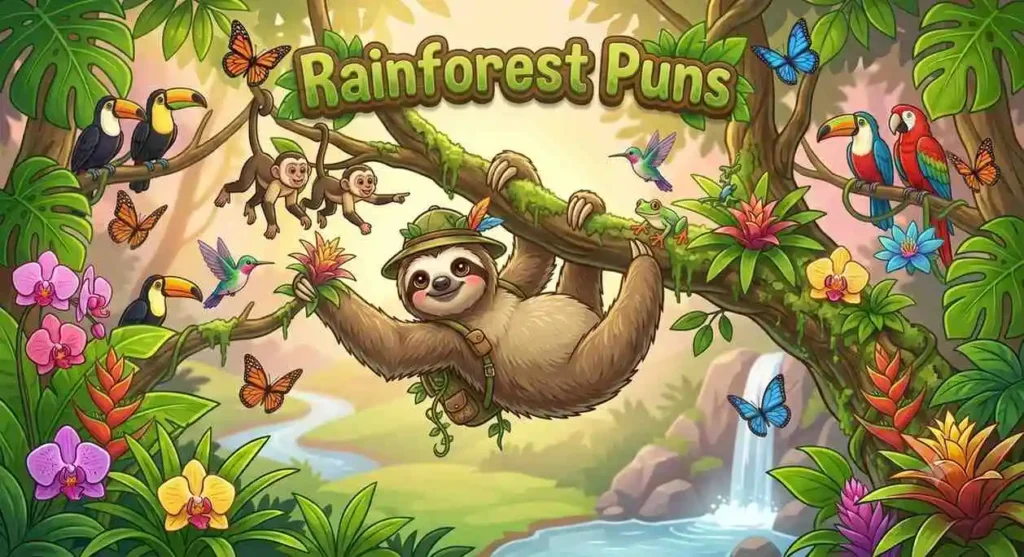 Happy sloth rainforest adventure
