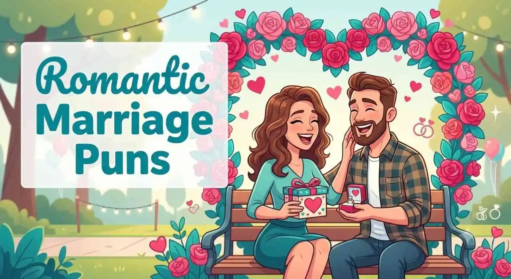 Cute married couple sharing romantic humor