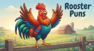 Funny rooster smiling