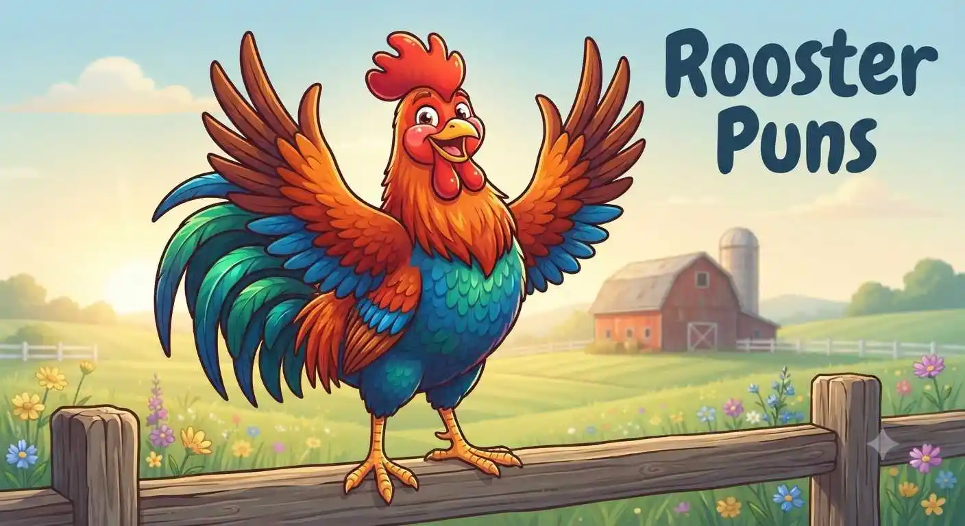 Funny rooster smiling